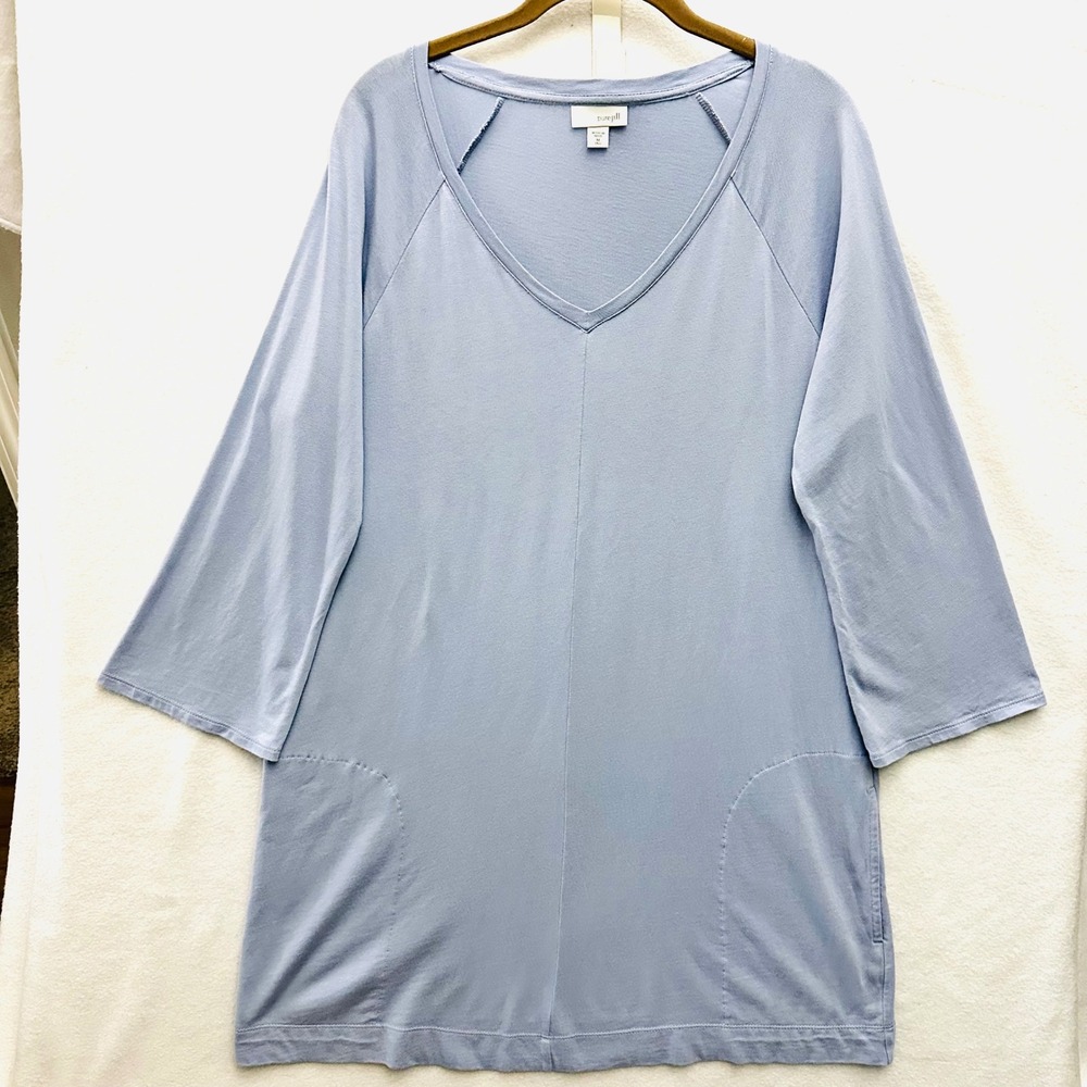 Pure J Jill Womens M Tall MT Periwinkle Tunic Top Cotton Modal Pockets
